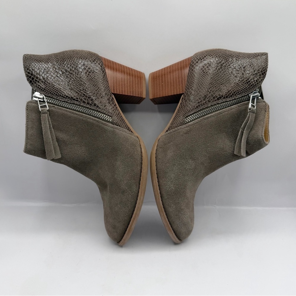 Vionic Anne Boots Womens 9 Brown Suede Leather Ankle Booties Casual Zip Up - Picture 5 of 10